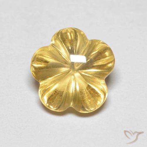 2.11ct Natural Amarelo escuro Citrino, Flor cortada, Transparente