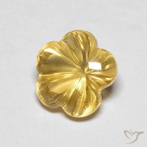 Citrino Amarelo escuro Natural 2.11ct, Flor cortada, Transparente