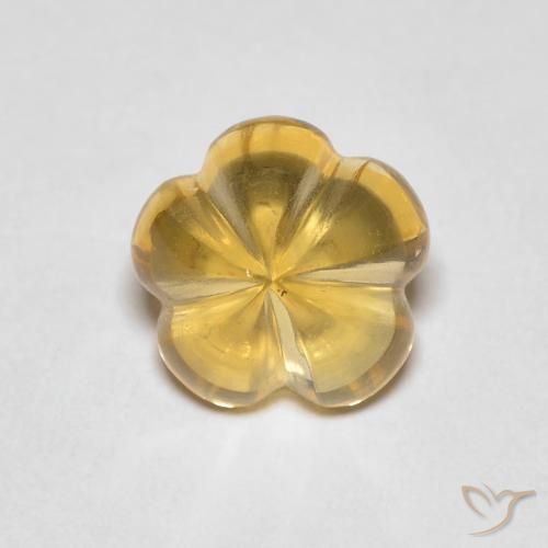 Citrino Mel amarelo Natural 2.29ct, Flor cortada, Transparente