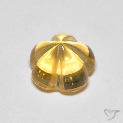 Citrino Mel amarelo Natural 2.29ct, Flor cortada, Transparente