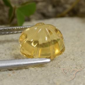 Citrino Amarelo escuro Natural 3.48ct, Flor cortada, Transparente