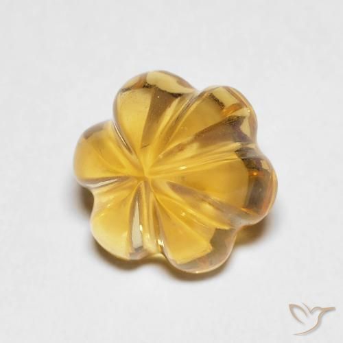 Citrino Mel amarelo Natural 2.19ct, Flor cortada, Transparente