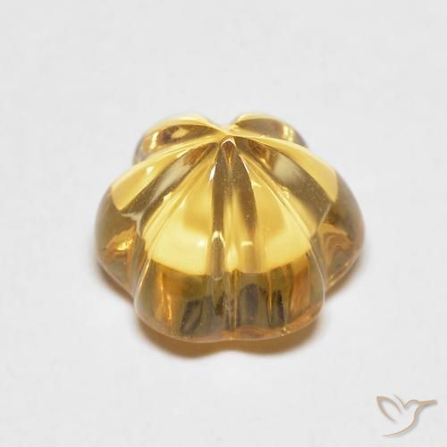Citrino Mel amarelo Natural 2.19ct, Flor cortada, Transparente