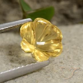 Citrino Amarelo escuro Natural 1.76ct, Flor cortada, Transparente