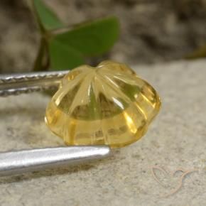 Citrino Amarelo escuro Natural 1.76ct, Flor cortada, Transparente