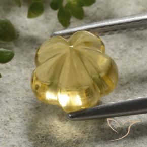 Citrino Mel amarelo Natural 2.24ct, Flor cortada, Transparente