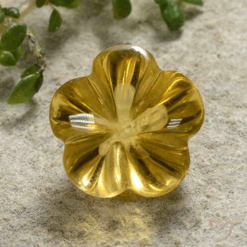 2.34ct Natural Dourado-Laranja Citrino, Flor cortada, Transparente
