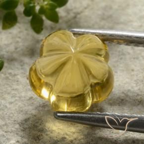 Citrino Amarelo escuro Natural 2.18ct, Flor cortada, Transparente