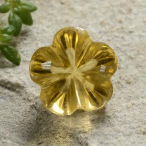 Citrino amarelo natural 2,11ct, corte flor, transparente