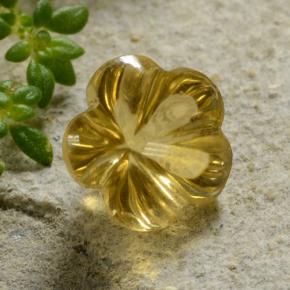 Citrino amarelo natural 2,11ct, corte flor, transparente