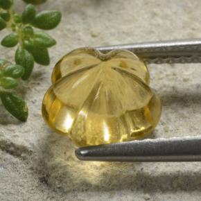 Citrino amarelo natural 2,11ct, corte flor, transparente