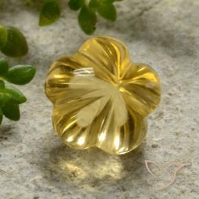 Citrino Mel amarelo Natural 2.15ct, Flor cortada, Transparente