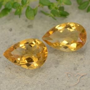 Pedras preciosas de Citrino Laranja Dourado Profundo natural de 2.14 ct, Formato de pêra, VVS-VS
