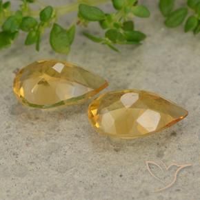 Pedras preciosas de Citrino Laranja Dourado Profundo natural de 2.14 ct, Formato de pêra, VVS-VS