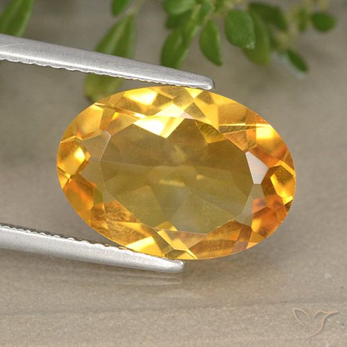 4.68ct Natural Laranja escuro-dourado Citrino, oval, VVS-VS