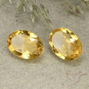 Pedras preciosas de Citrino Dourado Médio-claro natural de 8.96 ct, oval, VVS-VS