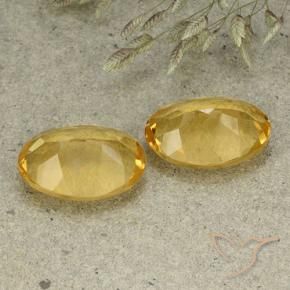 Pedras preciosas de Citrino Dourado Médio-claro natural de 8.96 ct, oval, VVS-VS