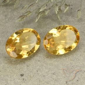 Pedras preciosas de Citrino Dourado Médio-claro natural de 9.49 ct, oval, VVS-VS