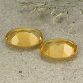 Pedras preciosas de Citrino Dourado Médio-claro natural de 9.49 ct, oval, VVS-VS
