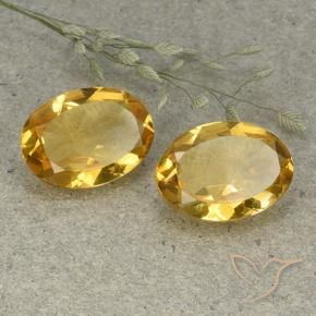 Pedras preciosas de Citrino Dourado Médio-escuro natural de 9.32 ct, oval, VVS-VS