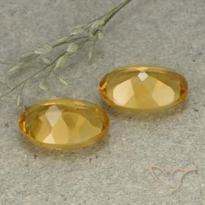 Pedras preciosas de Citrino Dourado Médio-escuro natural de 9.32 ct, oval, VVS-VS