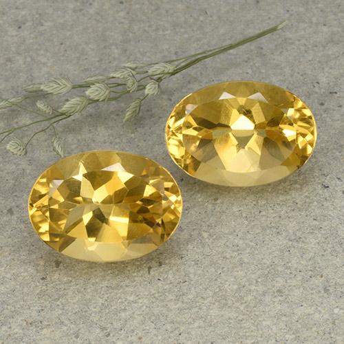Pedras preciosas de Citrino Dourado médio natural de 12.15 ct, Corte Oval, VVS-VS