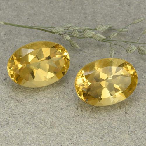 Pedras preciosas de Citrino Dourado médio natural de 12.15 ct, Corte Oval, VVS-VS
