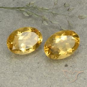 Pedras preciosas de Citrino Dourado Médio-claro natural de 10.76 ct, oval, VVS-VS