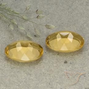 Pedras preciosas de Citrino Dourado Médio-claro natural de 10.76 ct, oval, VVS-VS