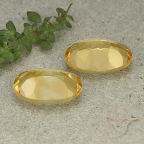 Pedras preciosas de Citrino Dourado Médio-claro natural de 9.53 ct, oval, VVS-VS