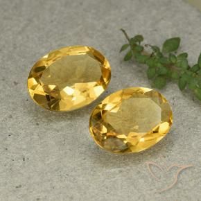 Pedras preciosas de Citrino Dourado Médio-claro natural de 9.32 ct, oval, VVS-VS