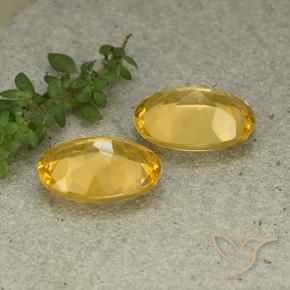 Pedras preciosas de Citrino Dourado Médio-claro natural de 9.32 ct, oval, VVS-VS