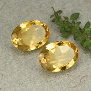 Pedras preciosas de Citrino Dourado Médio-claro natural de 9.40 ct, oval, VVS-VS