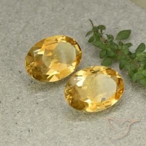 Pedras preciosas de Citrino Dourado Médio-claro natural de 9.63 ct, oval, VVS-VS