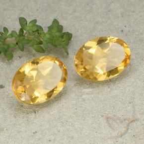 Pedras preciosas de Citrino Dourado Médio-claro natural de 9.43 ct, oval, VVS-VS