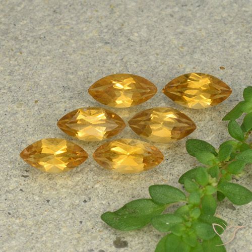 1.54ctw Natural Laranja-Ouro Citrino, Marquesa, VVS-VS