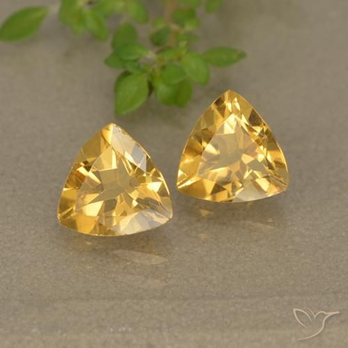 Pedras preciosas de Citrino Dourado natural de 1.34 ct, Trilhão, VVS-VS