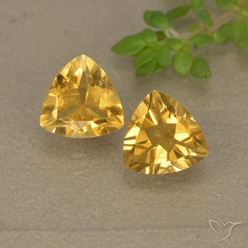 1.34ctw Natural Dourado Citrino, Trilhão, VVS-VS