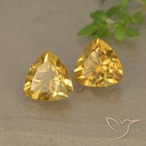 Pedras preciosas de Citrino Dourado Escuro natural de 1.46 ct, Trilhão, VVS-VS