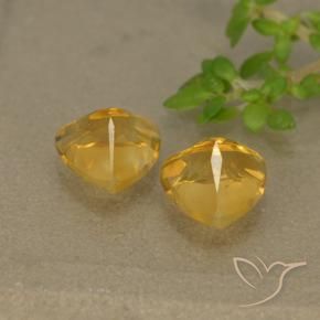 Pedras preciosas de Citrino Dourado Escuro natural de 1.46 ct, Trilhão, VVS-VS