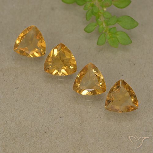 2.25ctw Natural Laranja Profundo-Ouro Citrino, Trilhão, VVS-VS