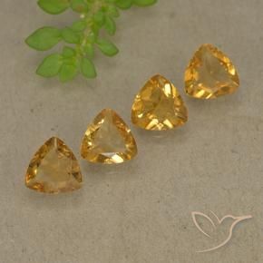 Pedras preciosas de Citrino Laranja Profundo-Ouro natural de 2.25 ct, Trilhão, VVS-VS