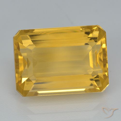 8.02ct Natural Dourado Escuro Citrino, Corte Esmeralda, VVS