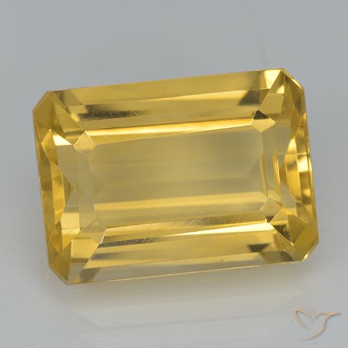7.47ct Natural Laranja Dourada Citrino, Corte Esmeralda, VVS