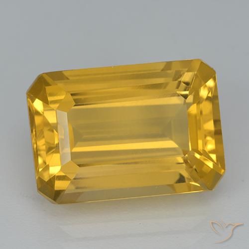 6.99ct Natural Dourado médio Citrino, Corte Esmeralda, VVS