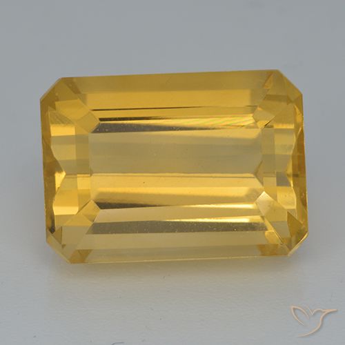 8.49ct Natural Dourado Escuro Citrino, Corte Esmeralda, VVS