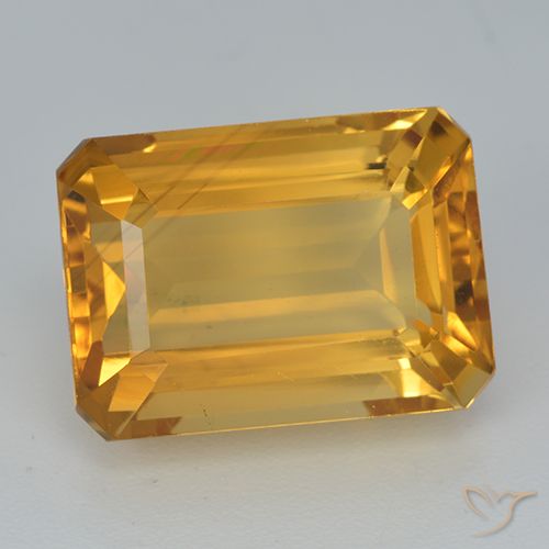 8.15ct Natural Laranja-dourado médio-claro Citrino, Corte Esmeralda, VVS