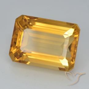 Citrino Laranja-dourado médio-claro Natural 8.15ct, Corte Octógono / Esmeralda, VVS