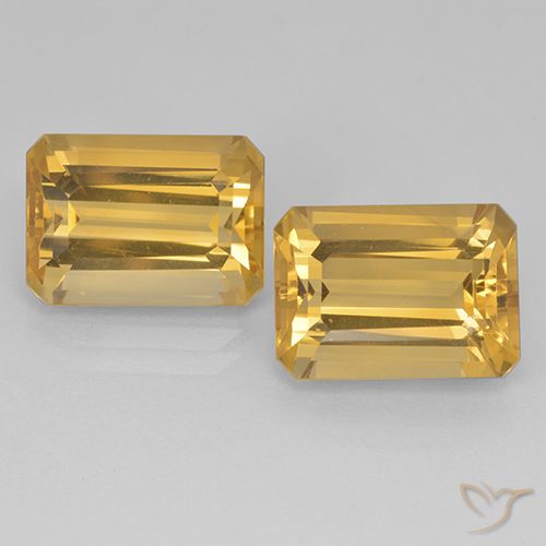 15.32ctw Natural Laranja Dourado Profundo Citrino, Corte Esmeralda, VVS-VS