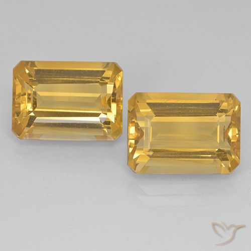 Pedras preciosas de Citrino Dourado Médio-escuro natural de 15.59 ct, Corte Esmeralda, VVS-VS